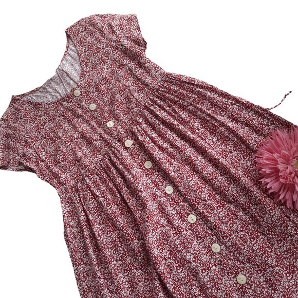 Vintage Dresses & Skirts - Sycamore Short Sleeve Floral Babydoll Midi Dress